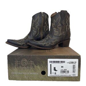 Circle G By Corral Ankle Boots Ladies Black Brown Western Zipper Booties L5917
